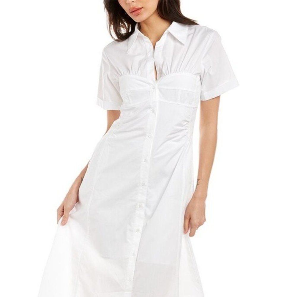 NICHOLAS Shirt Dress in White, NWT, Size 8 Medium